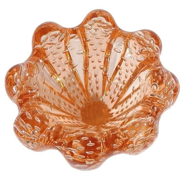 Murano Glass A Seguso Bowl Vtg 1950 Jellyfish Bullicante Vetri D'Arte Bubble Art - Picture 2 of 12